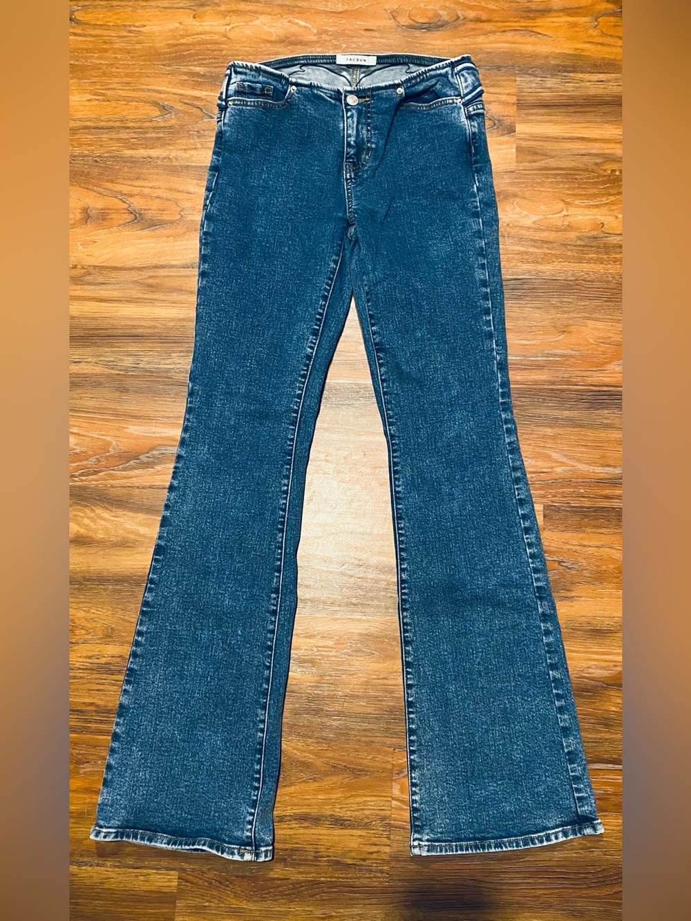 PacSun Dark Blue Flared Wide-Leg Jeans